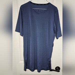 [NIKE] Dry Fit Blue Ribbed Short Sleeve Tee 《M》